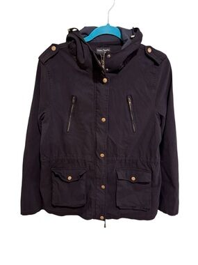 Eden Society Black Utility Jacket with Hood - Casual Everyday Layer - Size XL